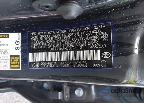 2020 Toyota Corolla Le from USA, damaged, VIN JTDEPRAEXLJ013112